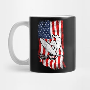 Patriotic Surfing American Flag Surf Mug